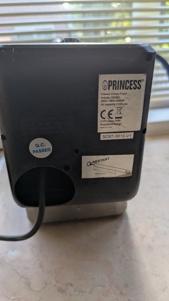 Princess Classic Crispy Fryer - 2.0 Liter Frituurpan, 1 tot 2 liter, Ophalen of Verzenden, Gebruikt