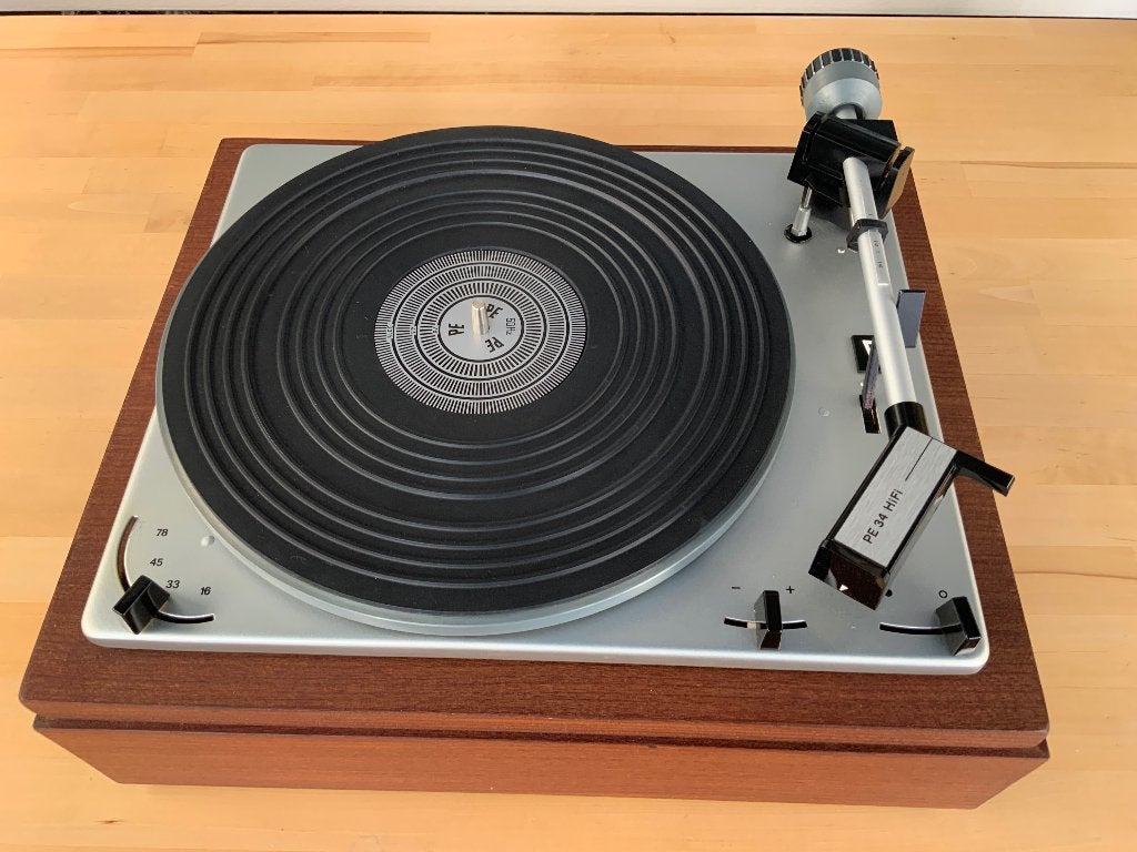 PE 34 HiFi 4 snelheden draaitafel, Audio, Tv en Foto, Platenspelers, Ophalen, Overige merken