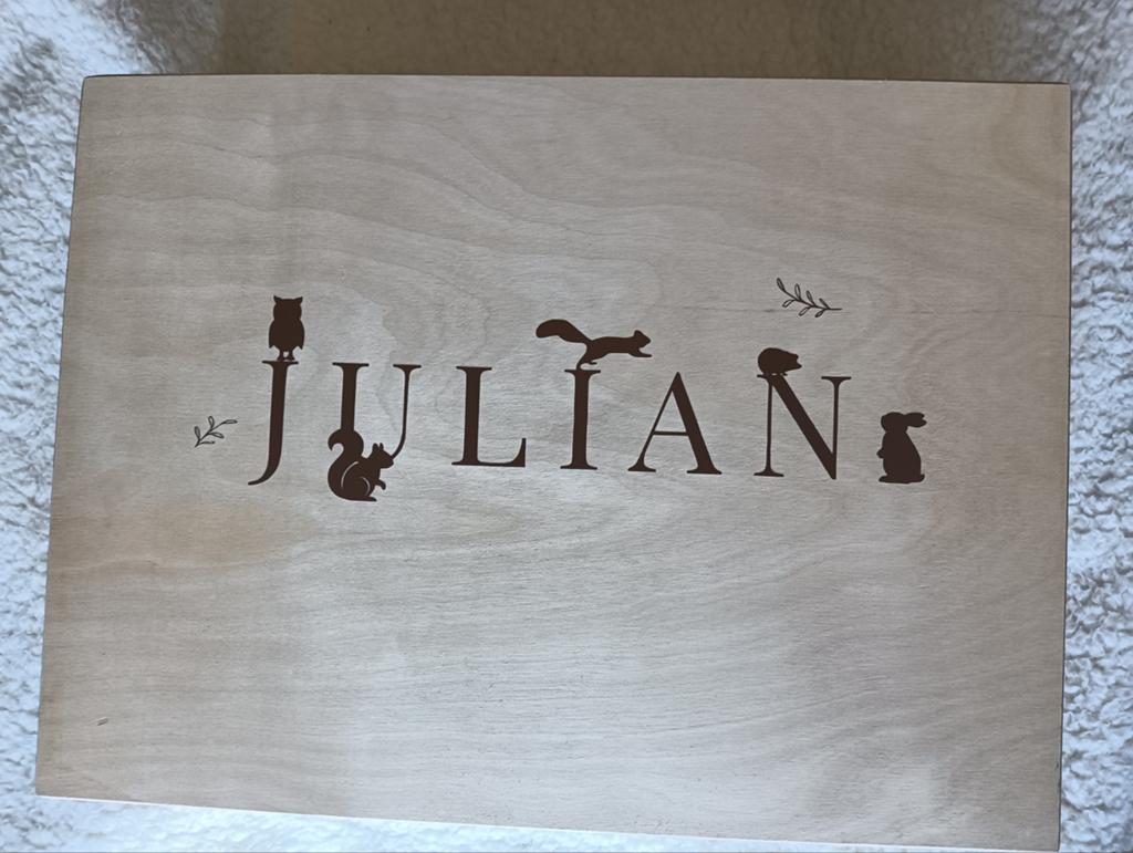 Memorybox Julian - Houten Opbergdoos 40x30x13 cm, Minder dan 50 cm, Gebruikt, Minder dan 50 cm, Ophalen of Verzenden