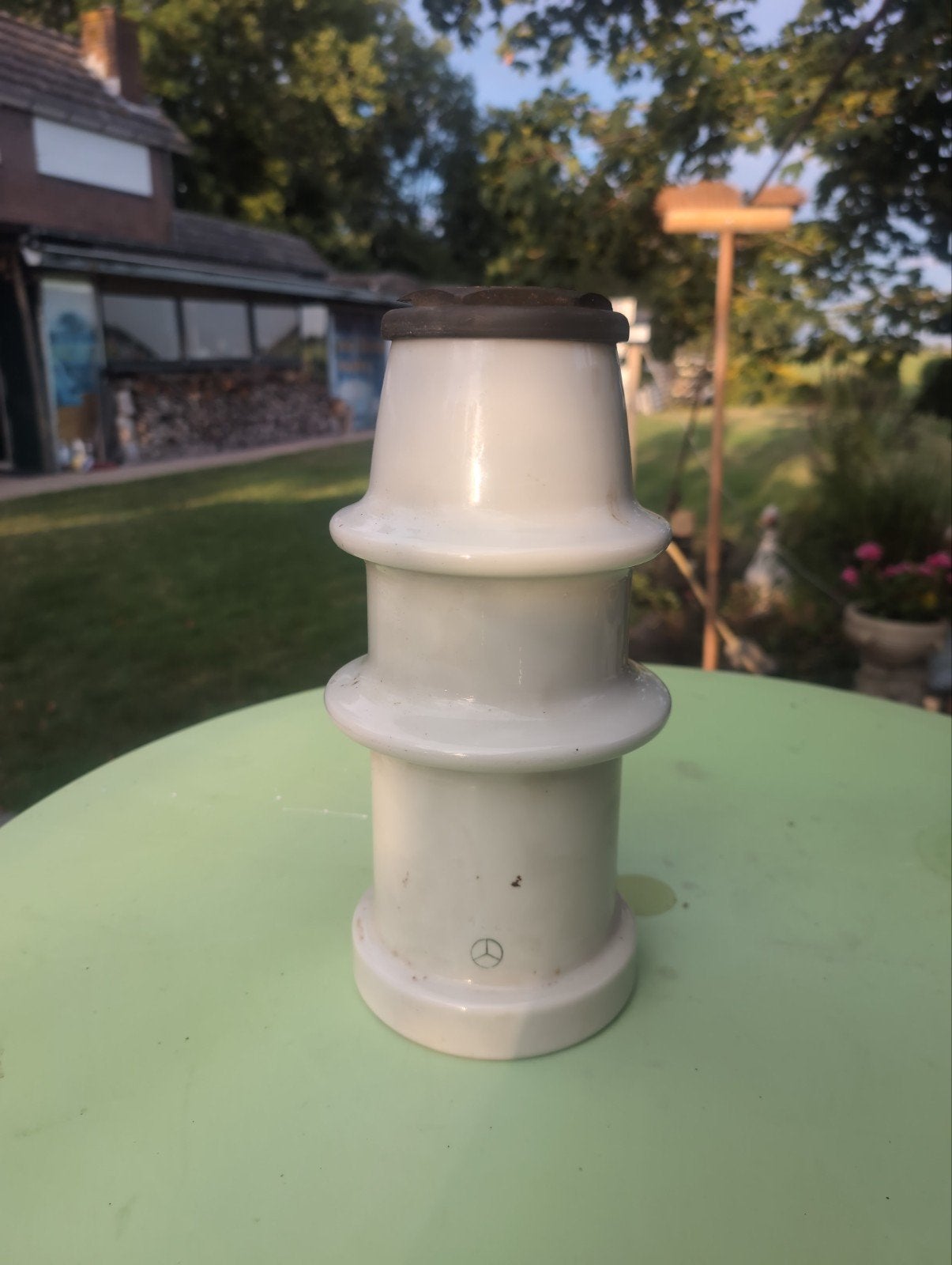Vintage porseleinen isolator - Mercedes-logo, Ophalen of Verzenden
