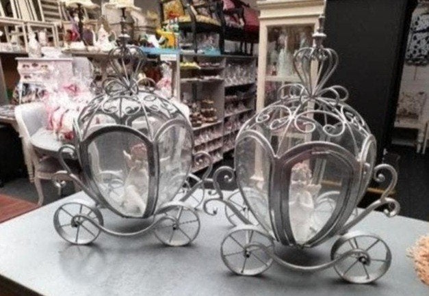 2x mooie zilveren koetsen wind lichten 85.00 p.s, Ophalen