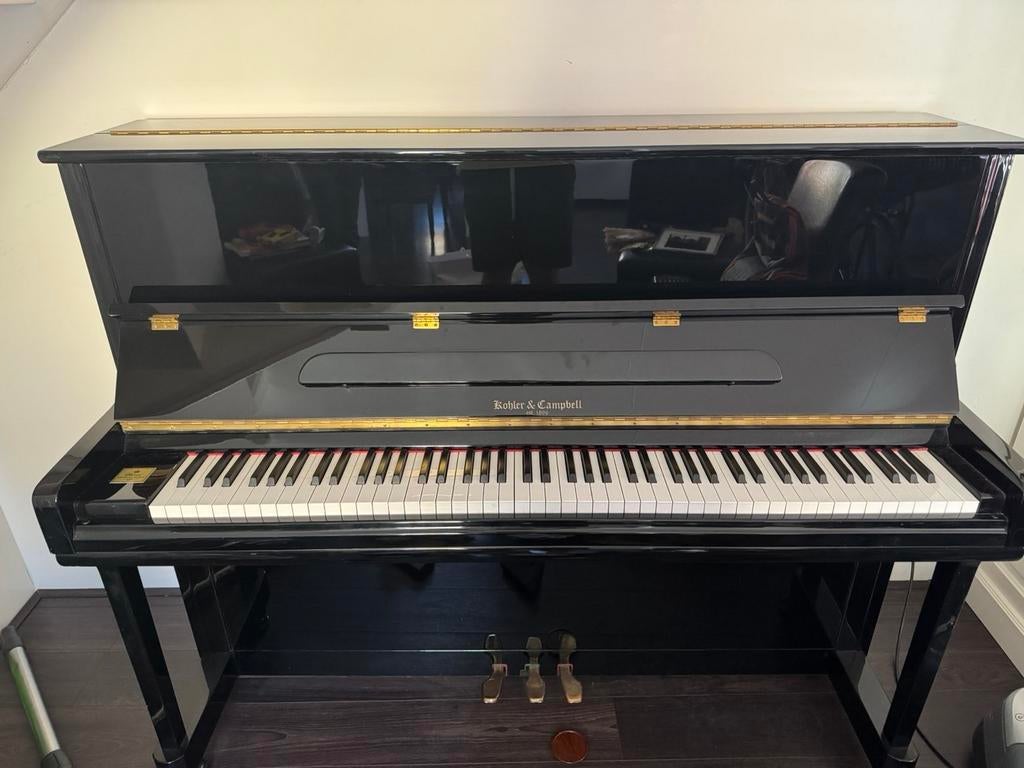 Kohler & Campbell Piano - Zwart Hoogglans met bankje, Muziek en Instrumenten, Ophalen, Gebruikt, Zwart, Piano