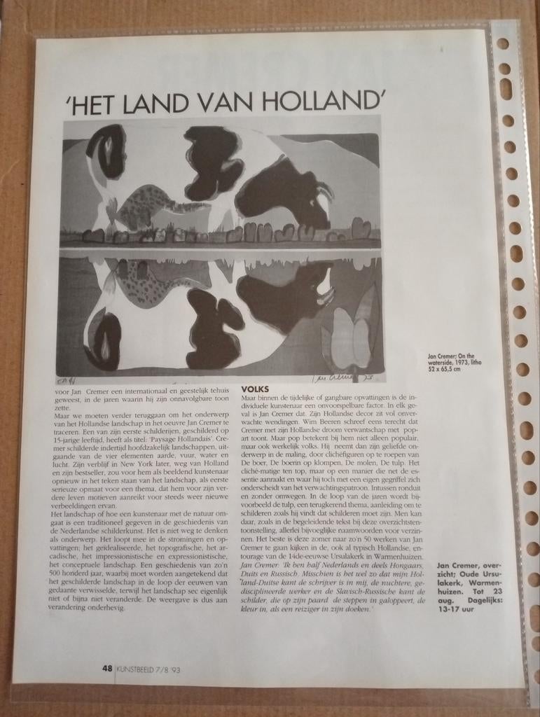 Jan Cremer 4 x artikel & 1 knipsel, Ophalen of Verzenden, Zo goed als nieuw