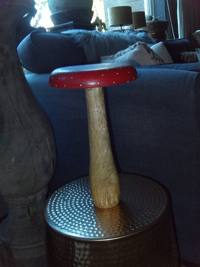Houten paddestoel - 32 cm hoog, Hout, Gebruikt, Meerkleurig, Overige stijlen