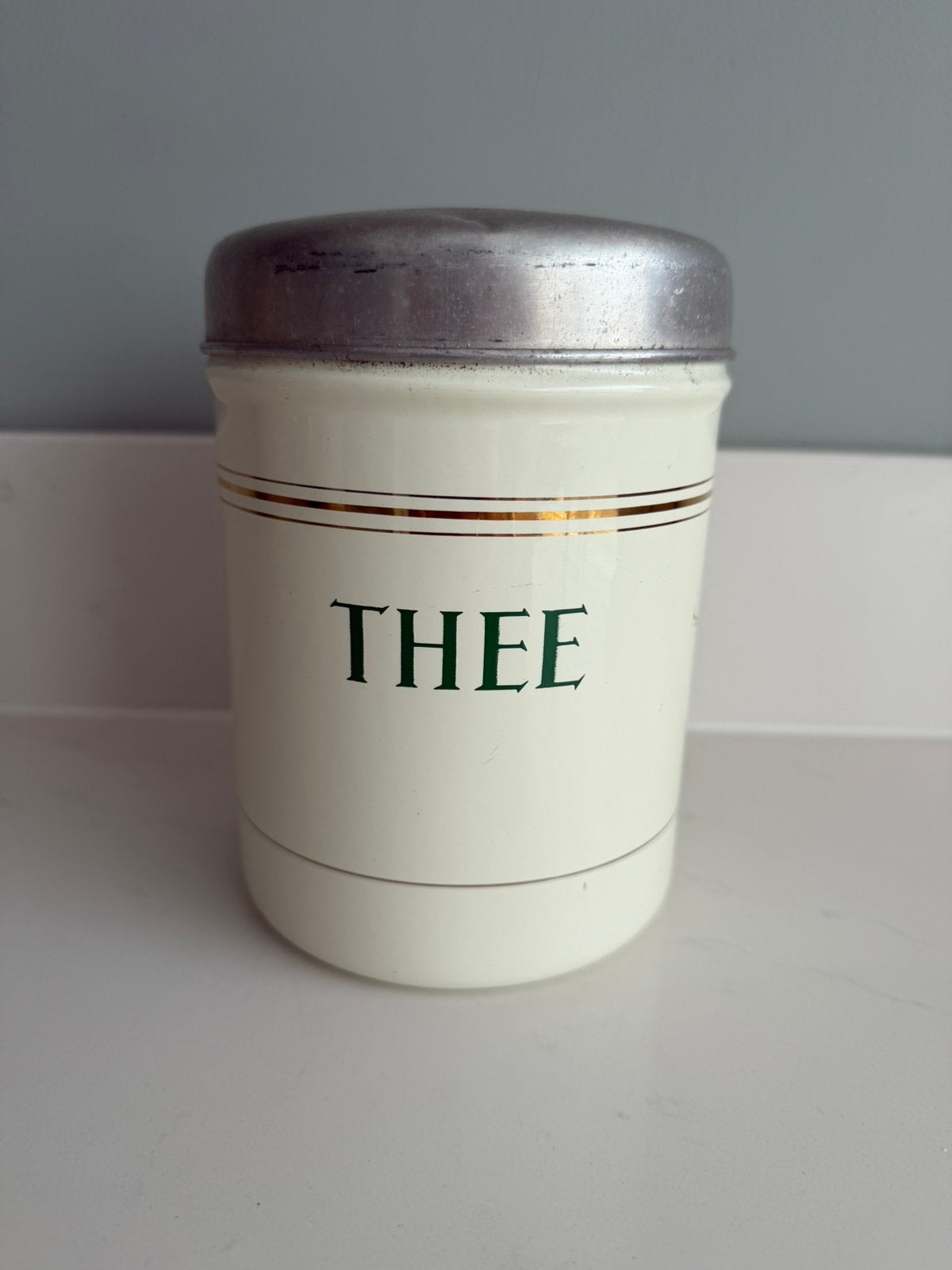 Crème emaille theebus, Ophalen of Verzenden