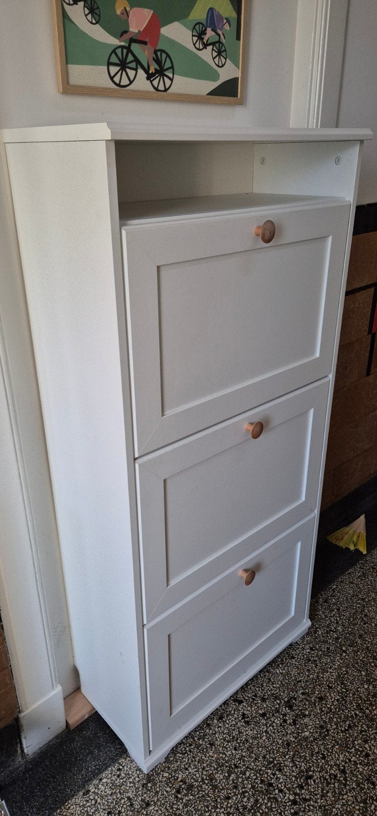 IKEA Brusali Schoenenkast - Wit, 3 vakken, Ophalen, Gebruikt, Modern