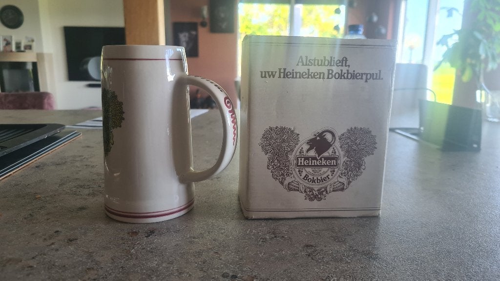Heineken Bokbier Pul met originele verpakking, Ophalen, Zo goed als nieuw, Pul(len), Heineken