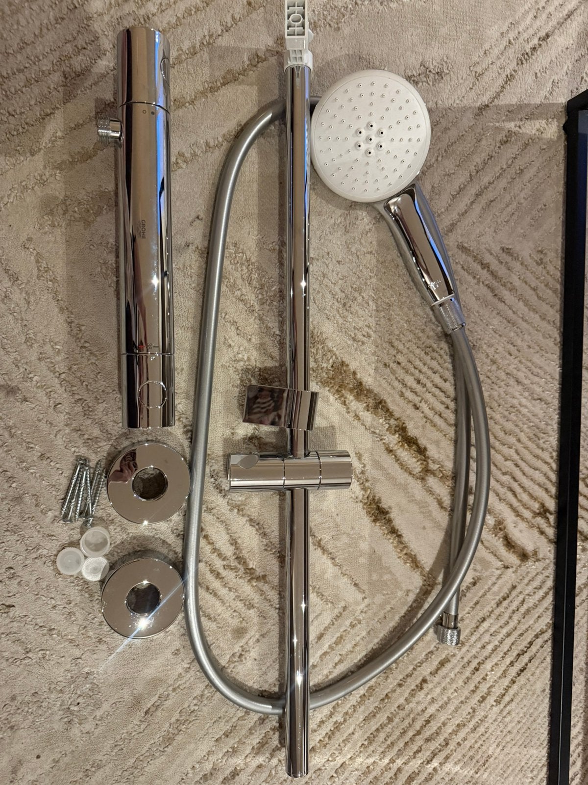 Grohe glijstangset & thermostaat nieuw, Ophalen of Verzenden, Zo goed als nieuw, Douche