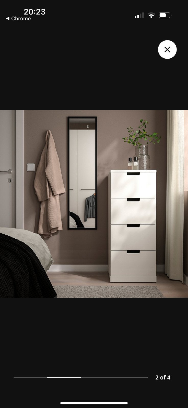 LILJETRÄD Spiegel, zwart, 30x115 cm - Zeer schoon, Minder dan 50 cm, 100 tot 150 cm, Ophalen of Verzenden, Zo goed als nieuw