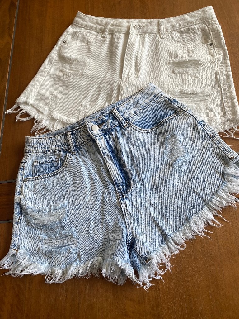 Shein denim shorts, Kort, Wit, Maat 42/44 (L), Ophalen of Verzenden