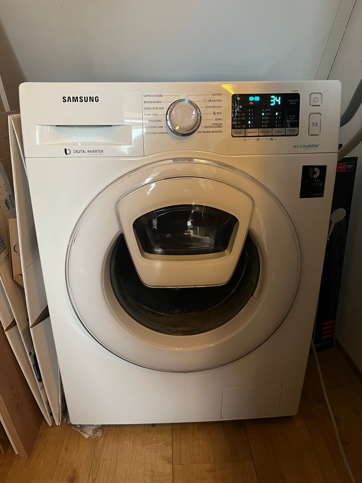 Samsung WW90K5400WW AddWash Wasmachine 9kg (2020), Witgoed en Apparatuur, 1200 tot 1600 toeren, Gebruikt, 8 tot 10 kg, Energieklasse A of zuiniger