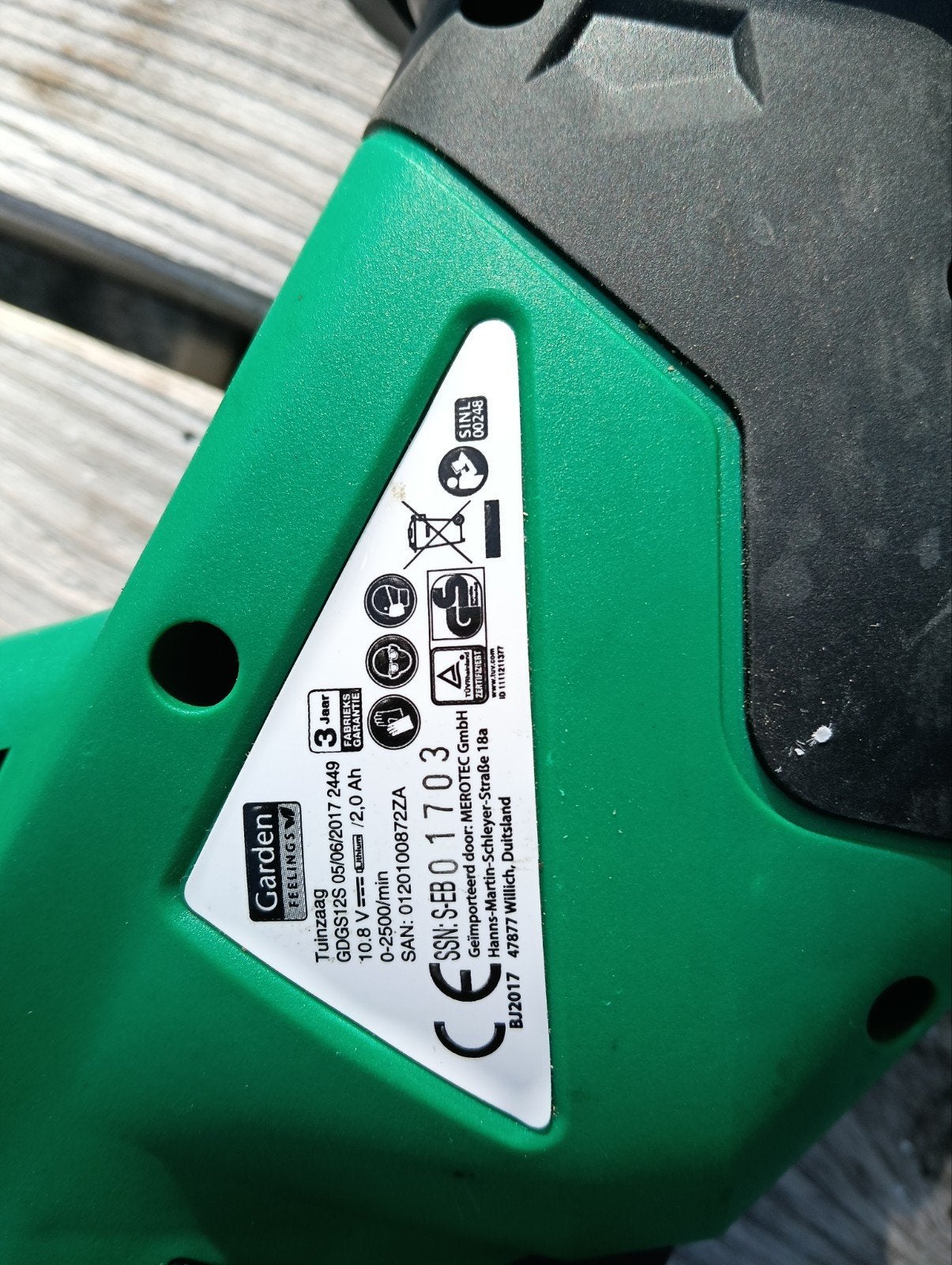 Garden Feelings Tuingereedschap - Reciprozaag met lader, Ophalen, Garden Feelings, Gebruikt, Minder dan 600 watt