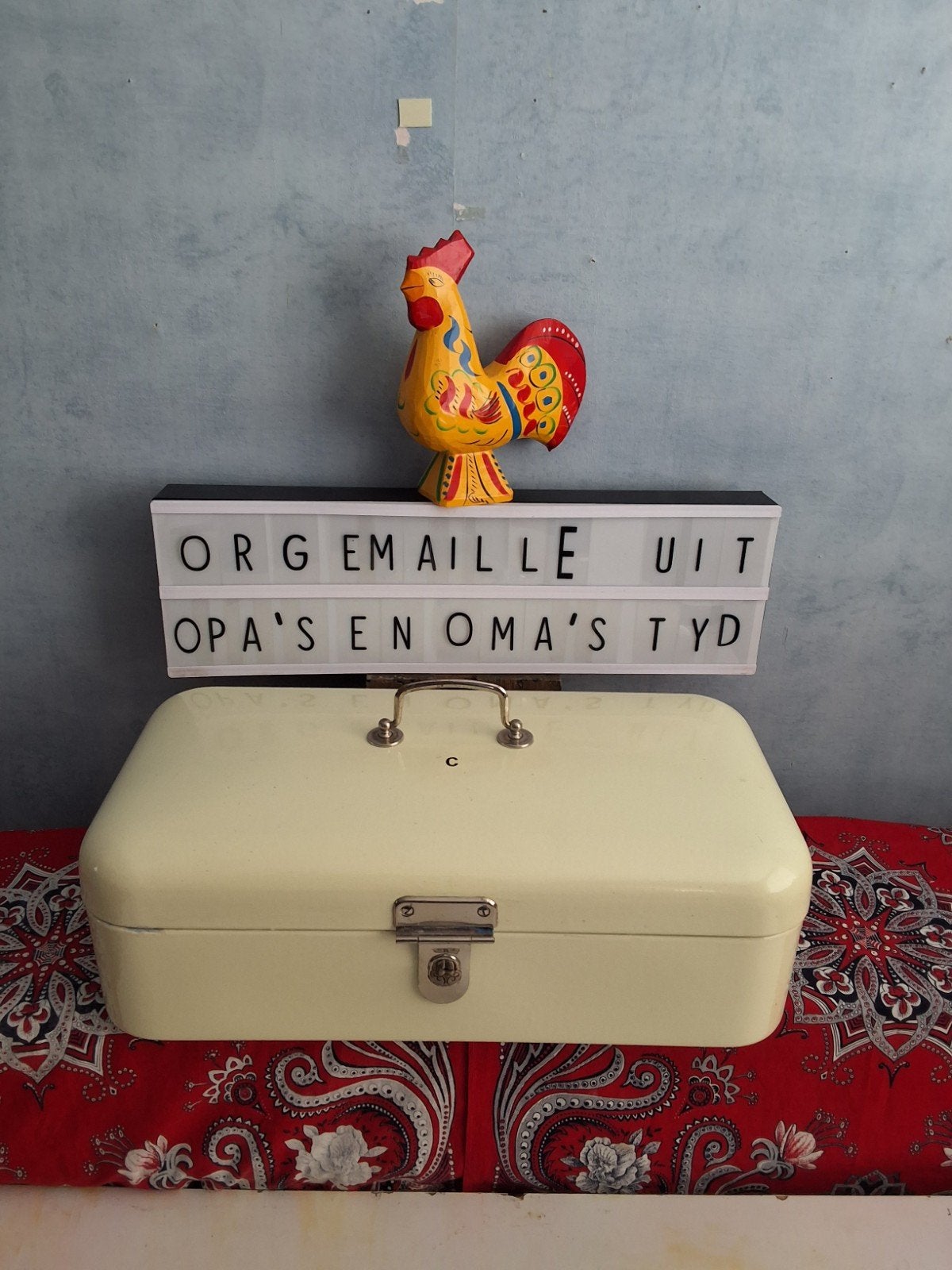 😯👌de all oude originele EMAILLE BROODTROMMEL 3 foto's, Antiek en Kunst, Ophalen of Verzenden