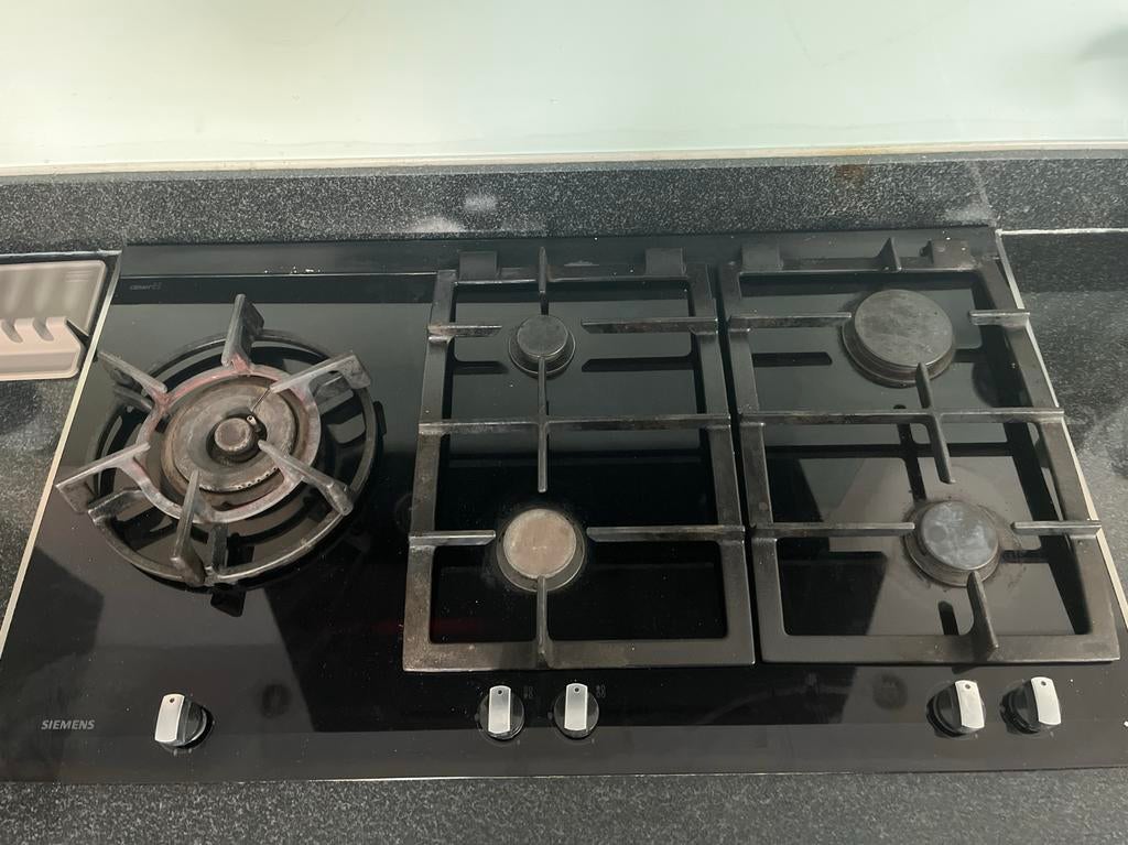 Siemens Gaskookplaat 5 Pits - 90 cm, Witgoed en Apparatuur, Kookplaten, Gebruikt, Inbouw, Gas, 5 kookzones of meer, Ophalen