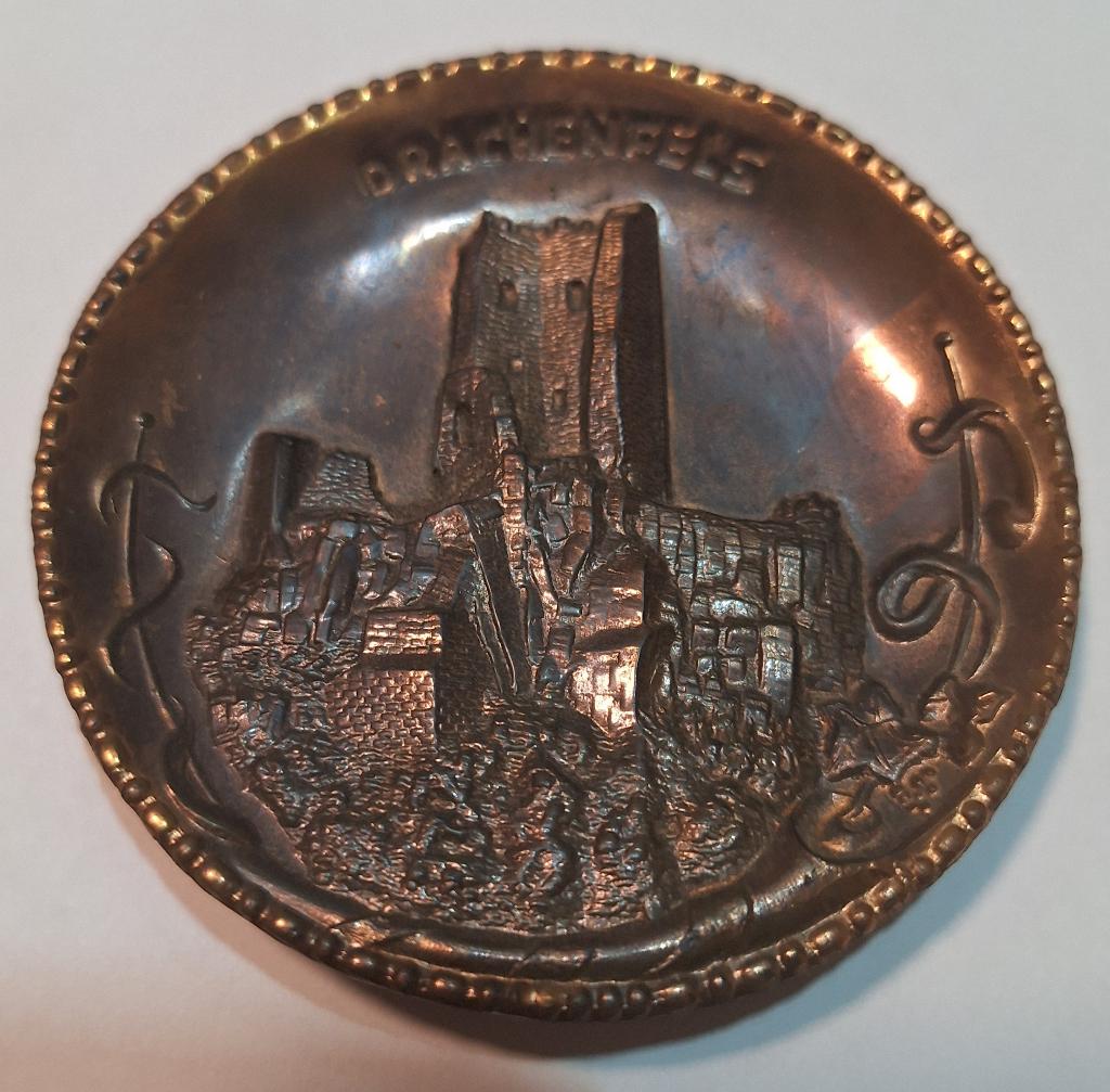 zwaar antiek wandbordje Duitsland/Drachenfels, Antiek en Kunst, Ophalen of Verzenden