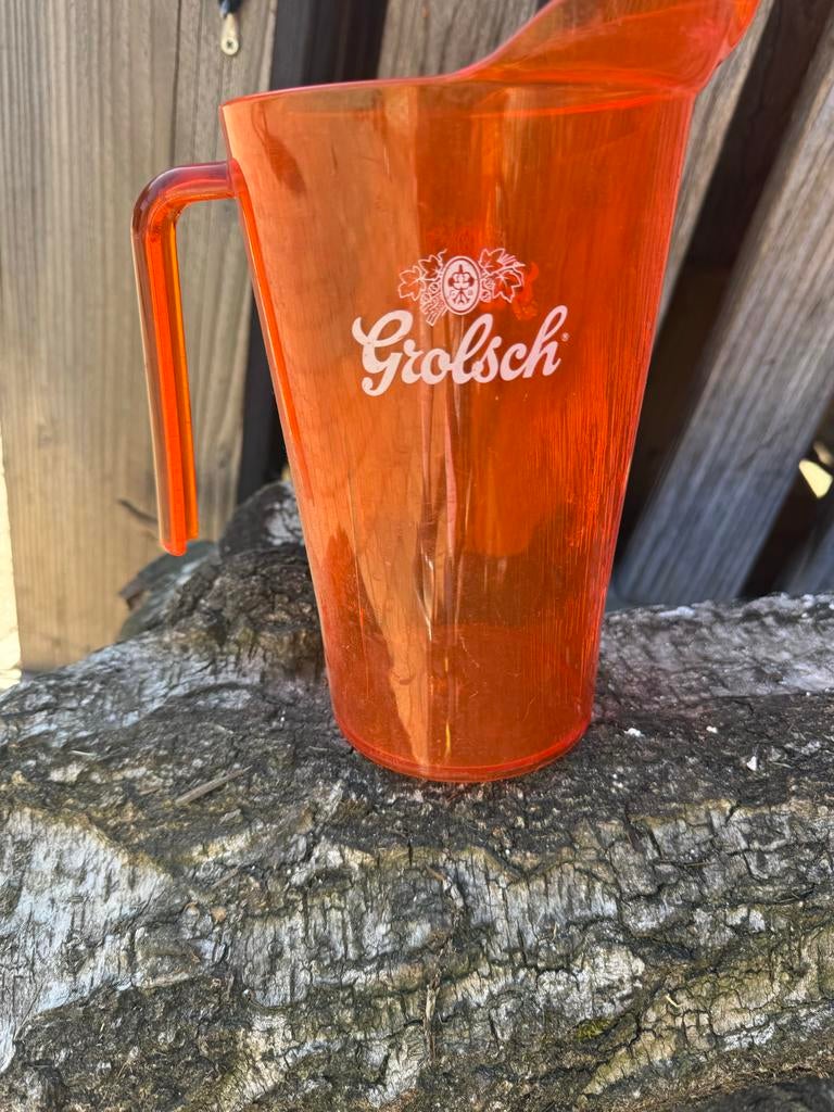 Grolsch bierkan - Oranje plastic kan, Kunststof, Ophalen of Verzenden, Overige merken, Oranje