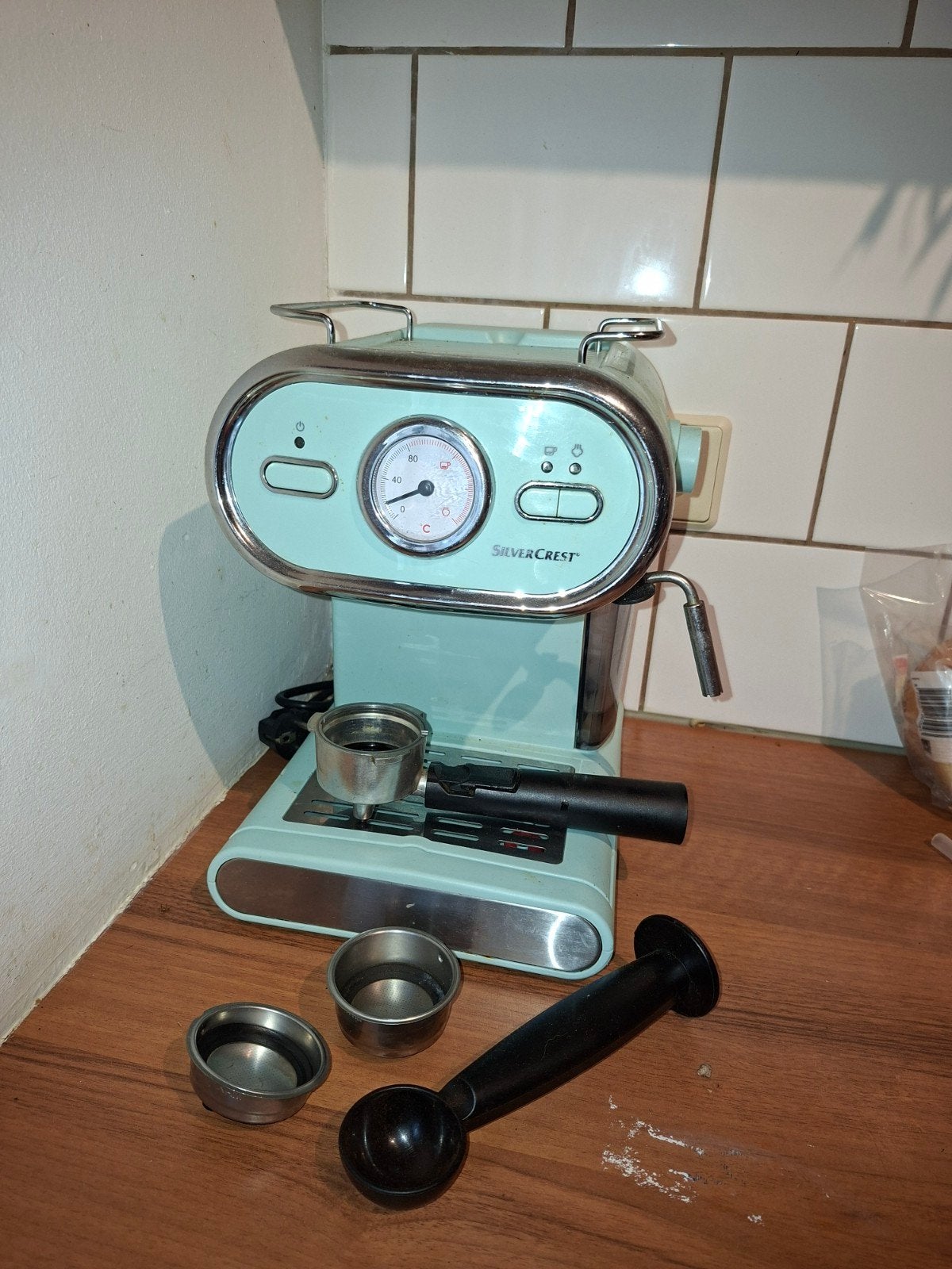 Silvercrest Espresso Apparaat - Zo goed als nieuw, Stoompijpje, Espresso apparaat, Gemalen koffie, Ophalen of Verzenden