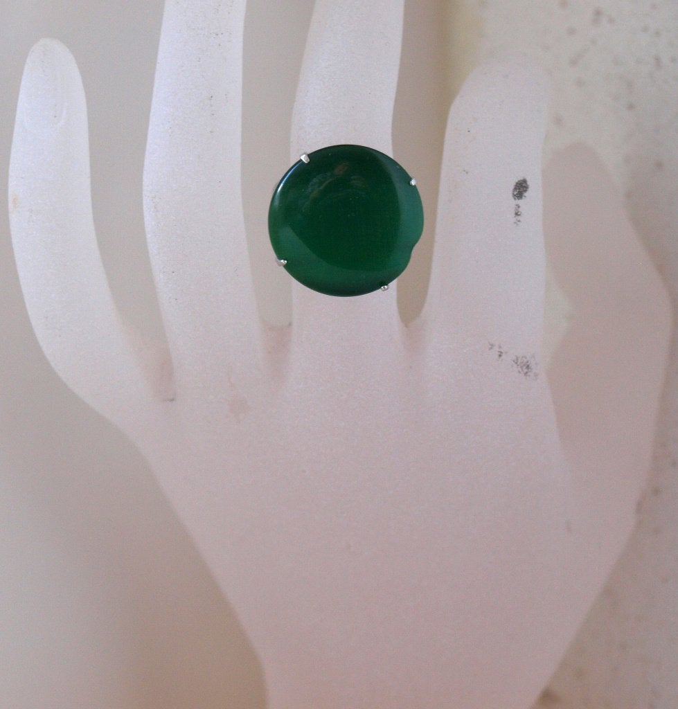 ring met  cateye  groen verstelbaar, Sieraden, Tassen en Uiterlijk, Ringen, Overige materialen, Nieuw, Ophalen of Verzenden, Dame