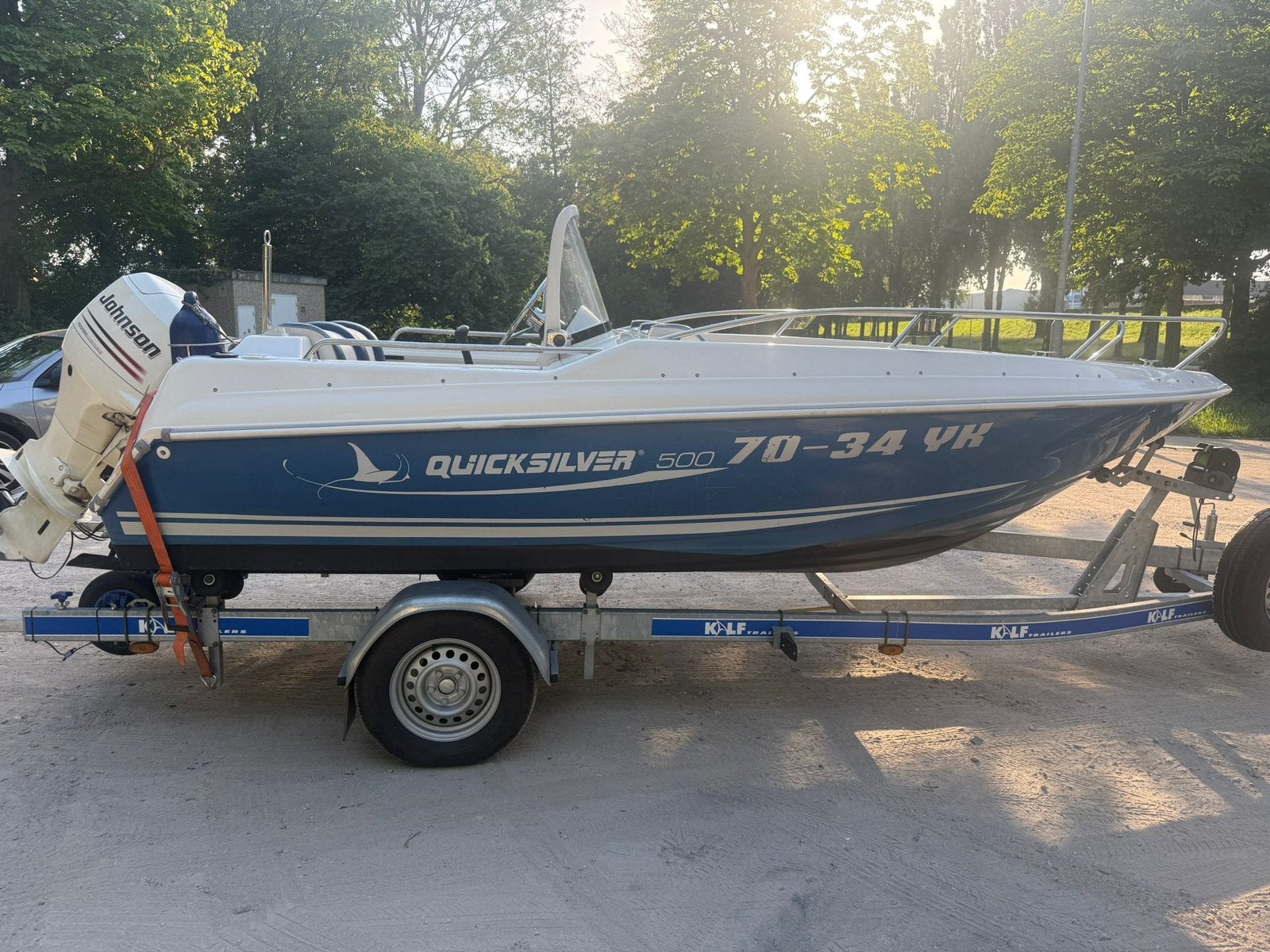 Commander 500 Quicksilver met trailer – Johnson 70 PK, Ophalen of Verzenden, Gebruikt, Quicksilver