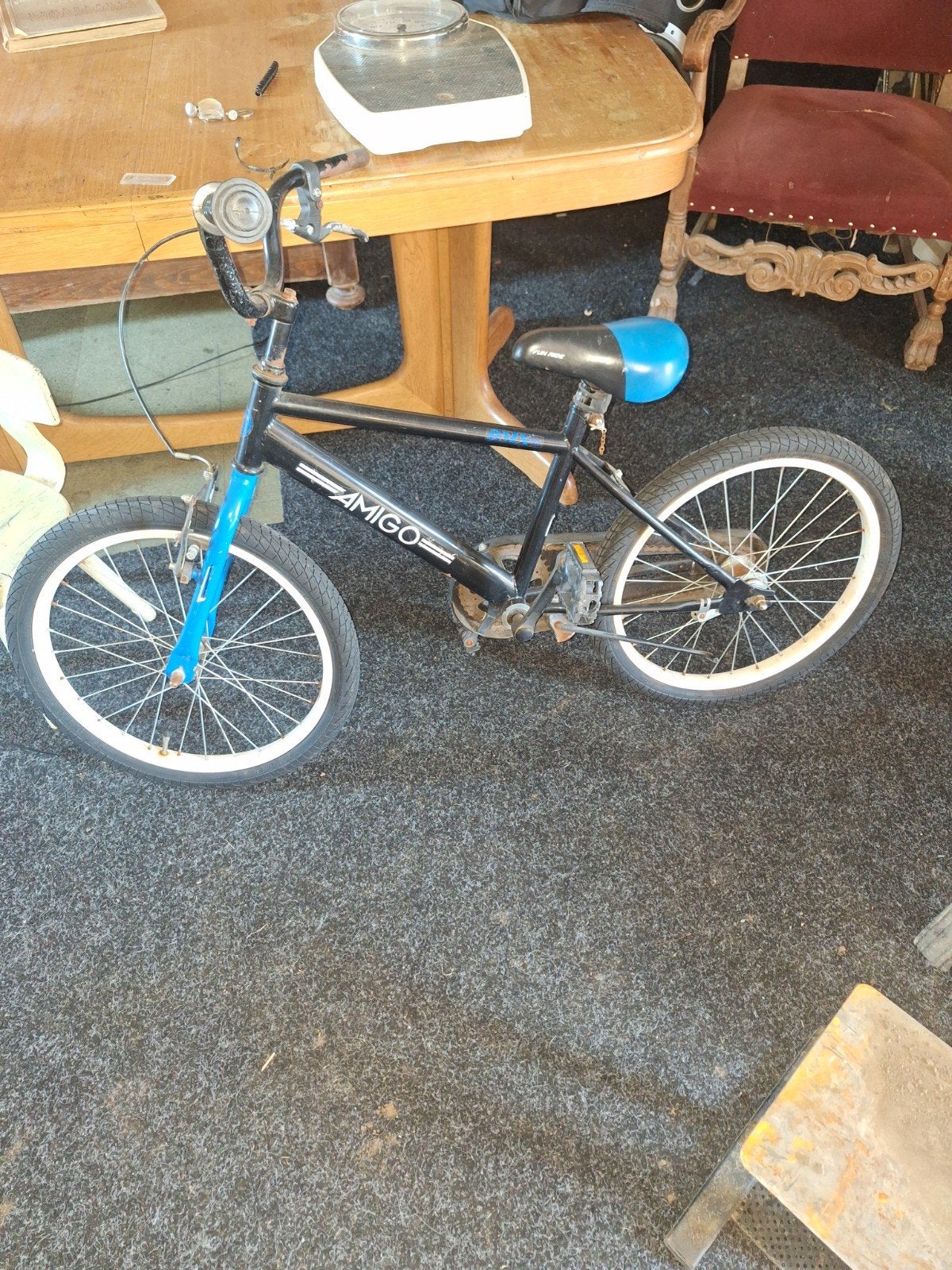 Amigo kinderfiets - Zwart/Blauw - Gebruikt, Ophalen, 20 inch of meer, Gebruikt, Velgrem