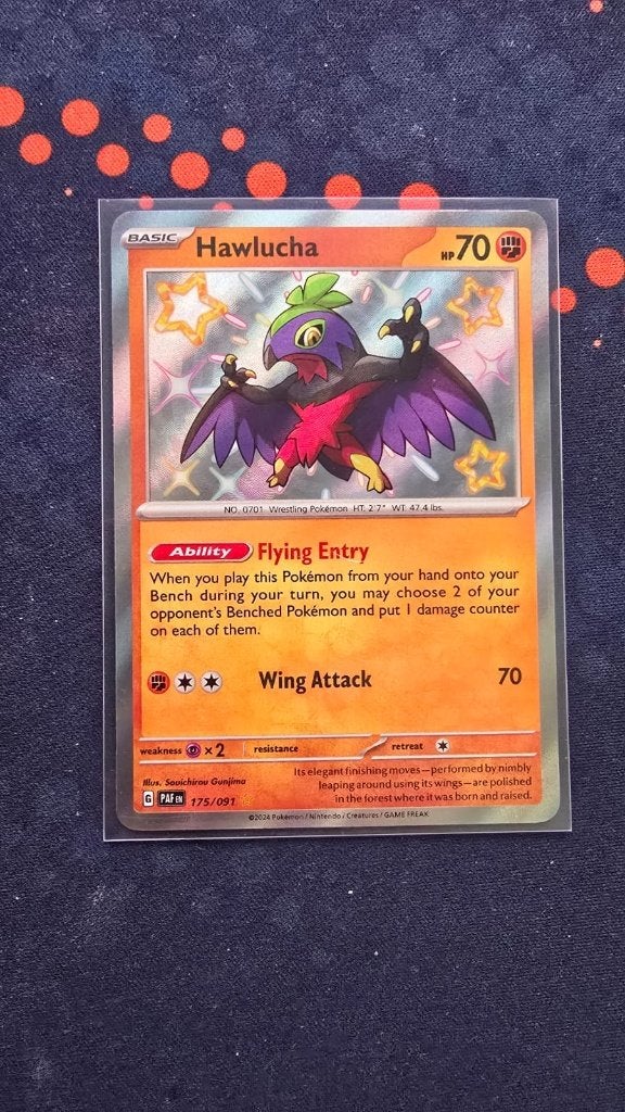 Hawlucha #175 Paldean Fates, Ophalen of Verzenden, Zo goed als nieuw, Losse kaart, Foil