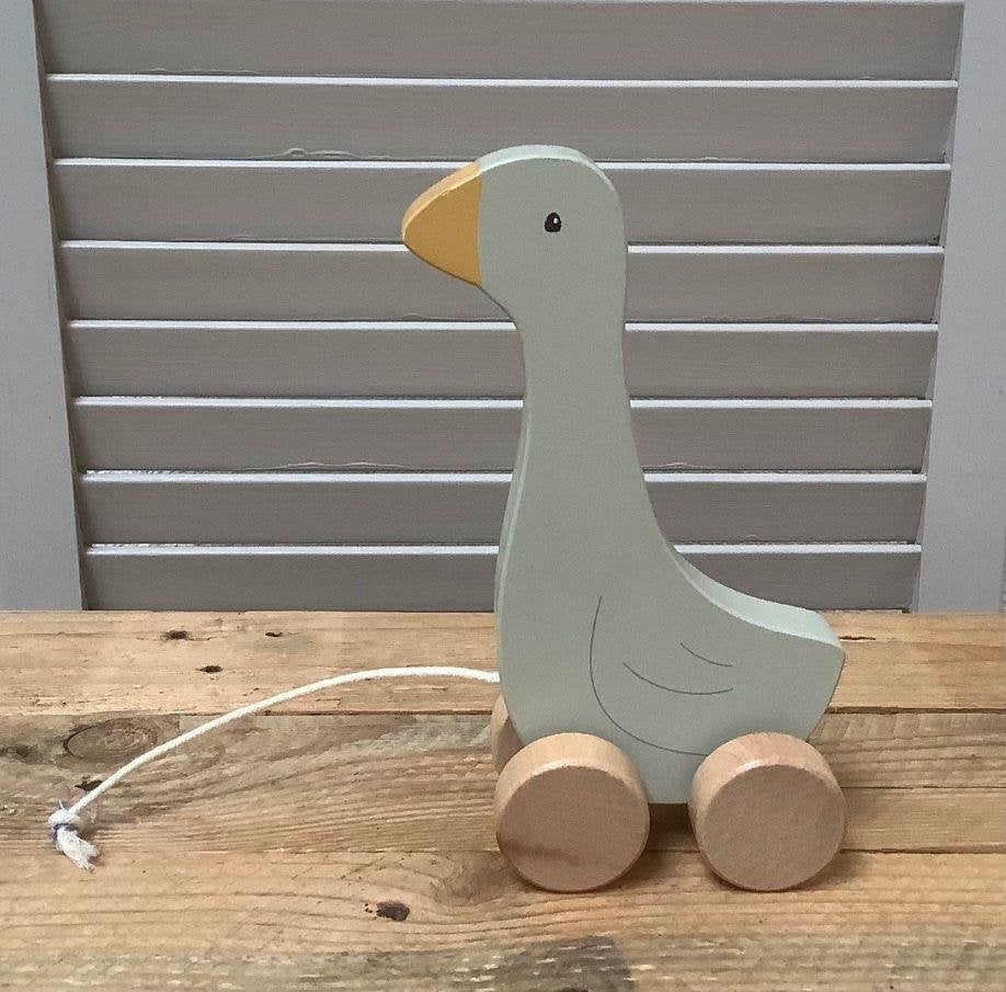 Houten loopeend van Little Dutch, Kinderen en Baby's, Speelgoed | Houten speelgoed, Ophalen of Verzenden, Zo goed als nieuw, Duw- of Trekspeelgoed