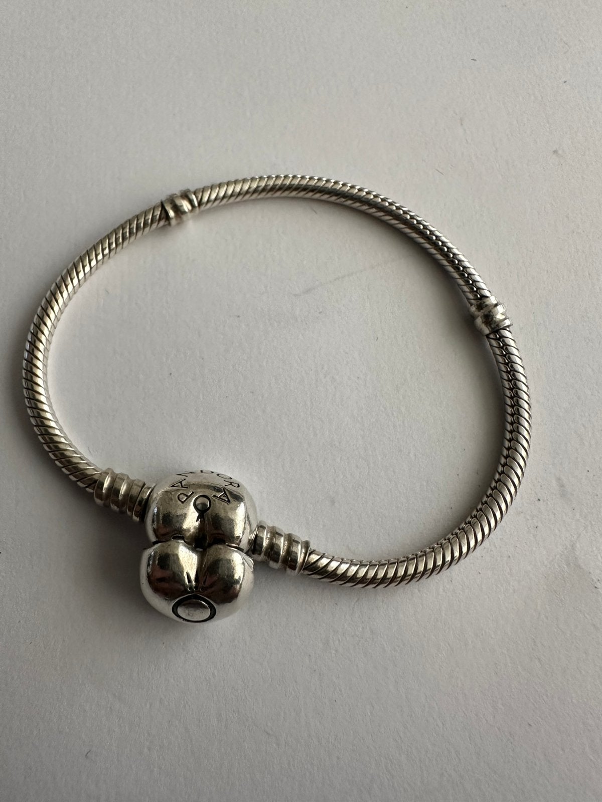 Pandora armband met hartsluiting 17cm, Ophalen of Verzenden, Gebruikt, Zilver