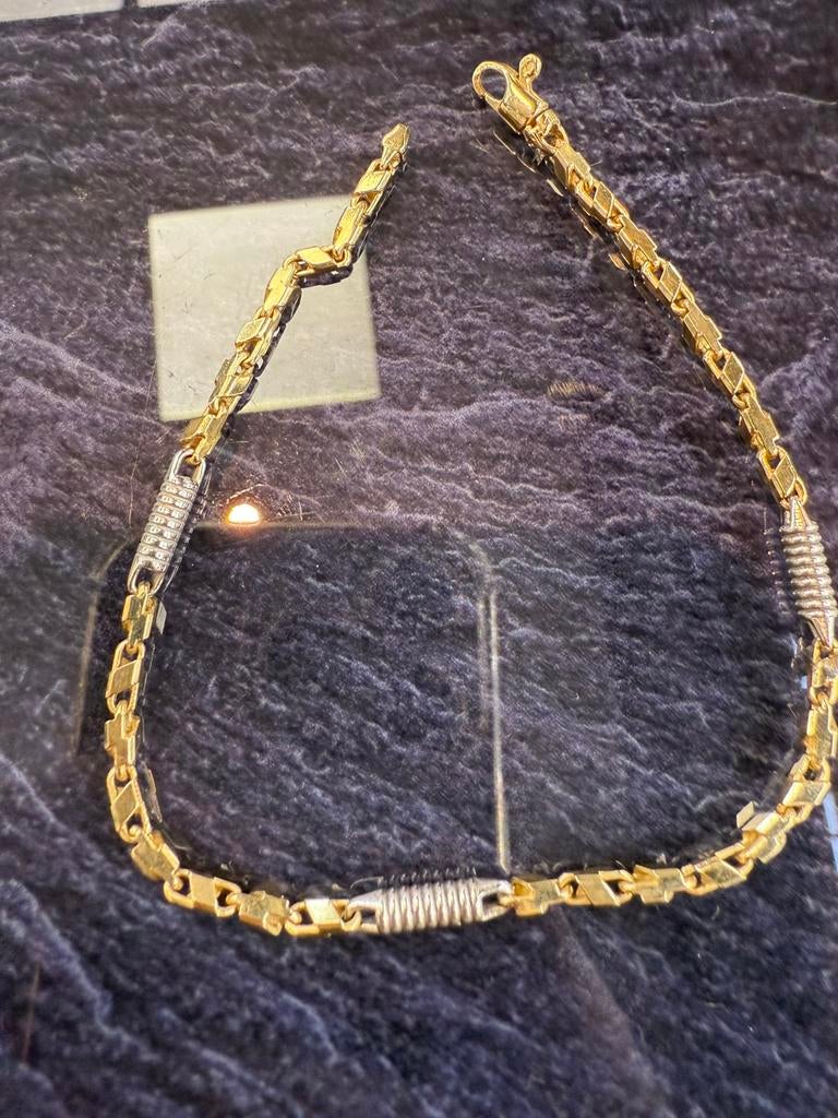 Prachtige 14 karaats gouden massieve monte carlo armband, Ophalen of Verzenden, Nieuw, Goud