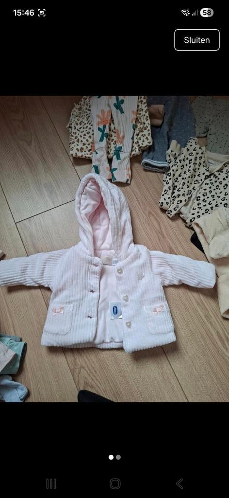 Babyjas, winterjas, tussenjas, jas, roze jasje maat 50, Ophalen of Verzenden, Zo goed als nieuw