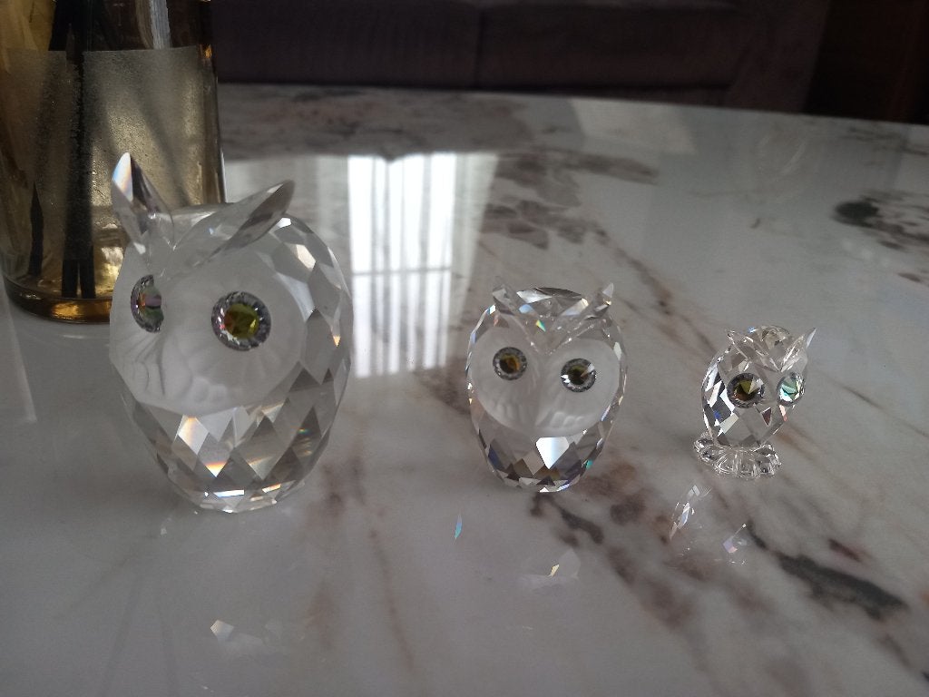 Swarovski uilen setje 3 stuks, Verzamelen, 9727AX, Ophalen of Verzenden, Zo goed als nieuw, Figuurtje