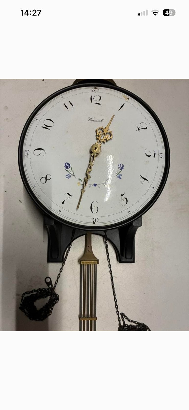 Te koop: Warmink wandklok, Ophalen, Vintage, Analoog, Zo goed als nieuw