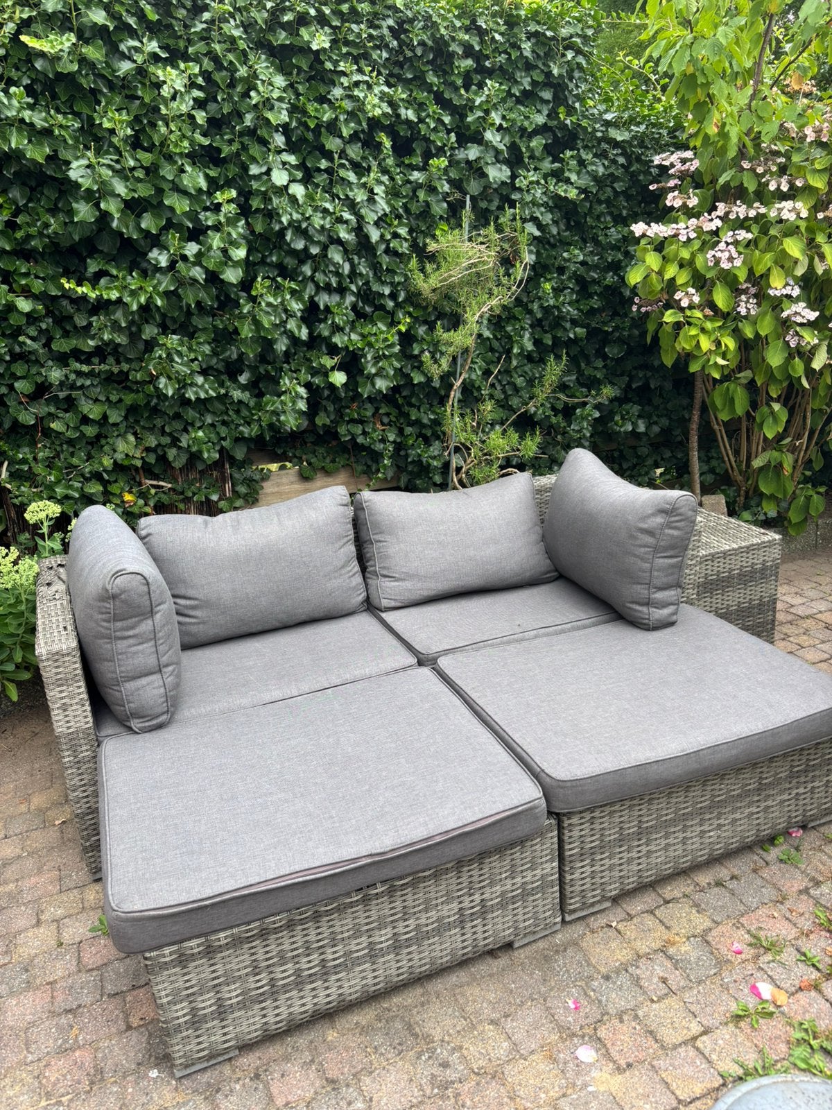 Gratis tuinset - kussens nog in orde, Tuin en Terras, Ophalen, Gebruikt, 4 zitplaatsen, Loungeset