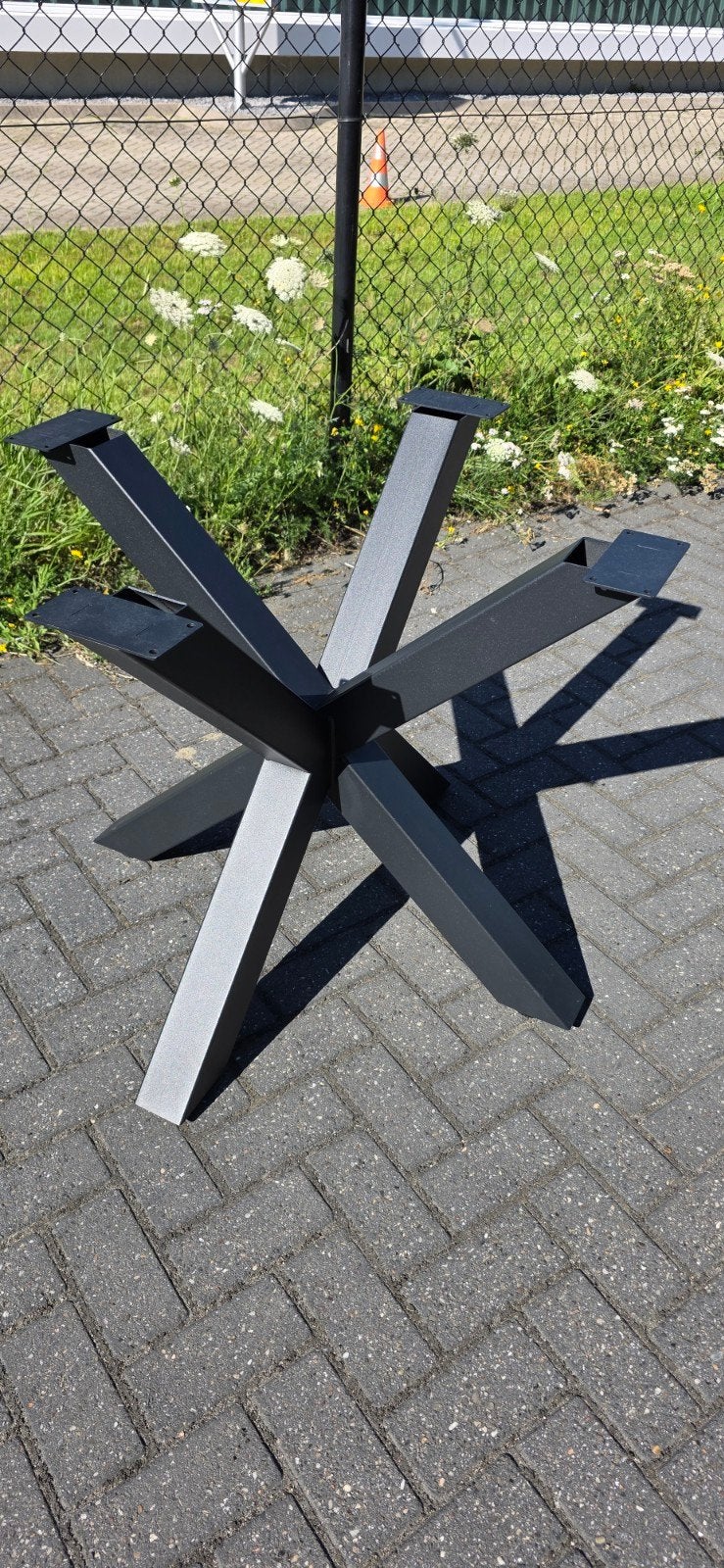 Stalen Zwarte Spin Matrix Tafelpoot - Super Stabiel, Huis en Inrichting, Tafelonderdelen, Ophalen, Tafelpoot, 50 tot 100 cm, Rond