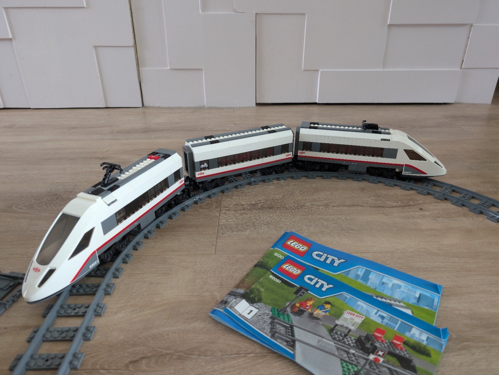 Lego City passagierstrein met extra rails en extra wagon, Ophalen of Verzenden, Gebruikt