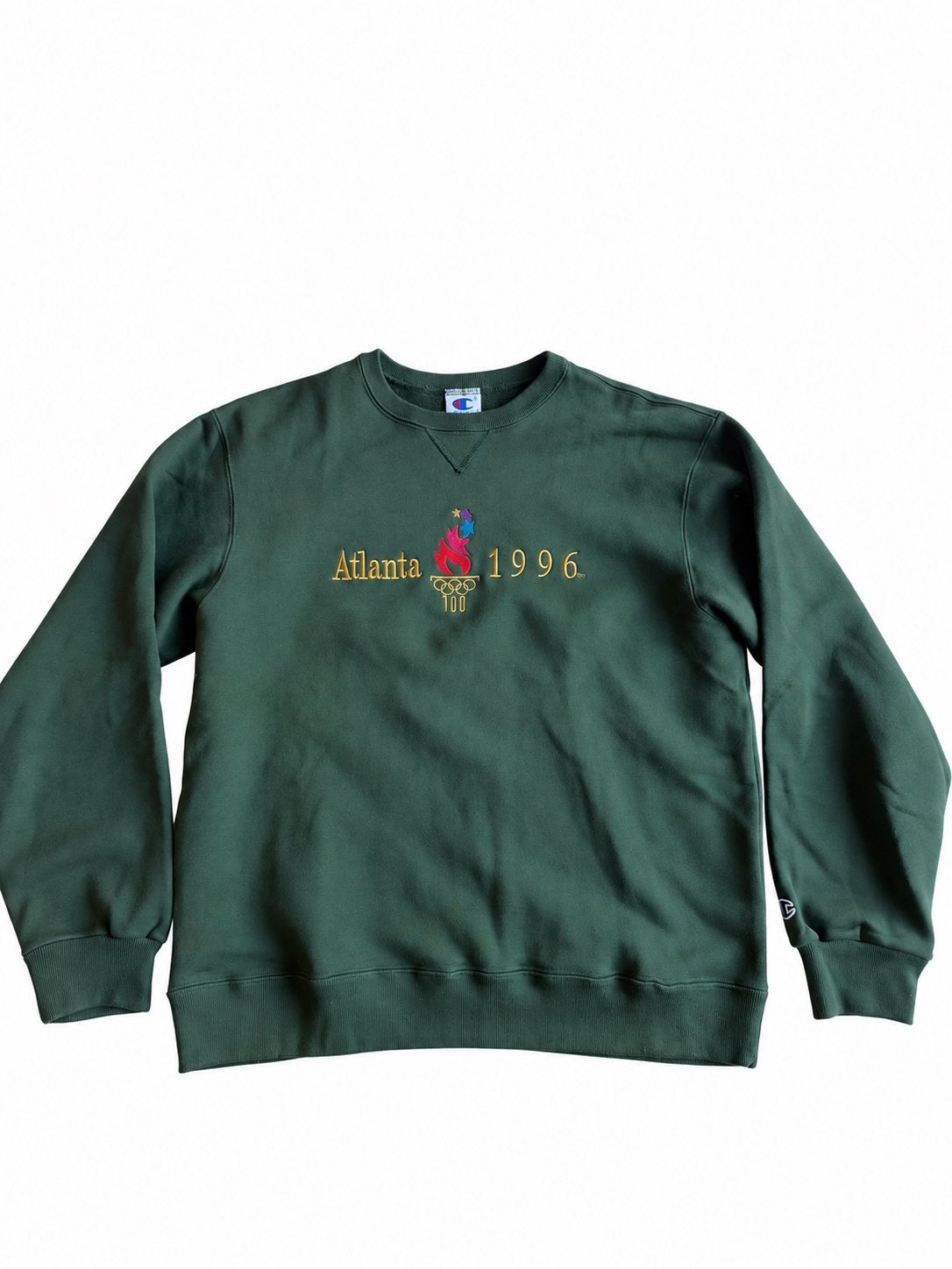 Vintage Champion Atlanta 1996 Olympische Spelen Sweatshirt, Ophalen of Verzenden, Zo goed als nieuw, Maat 48/50 (M), Groen