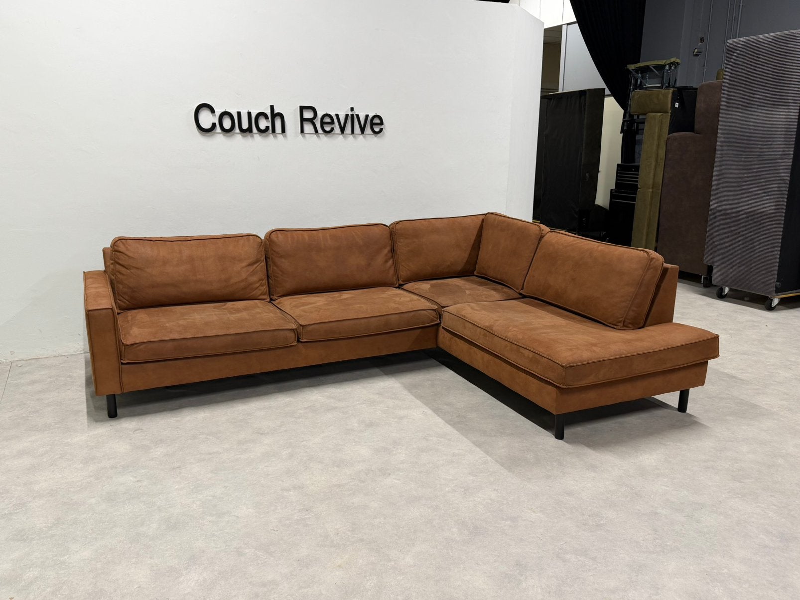 Cognac Hoekbank 290-215 | Refurbished Gratis levering, -, Verzenden, -, Zo goed als nieuw