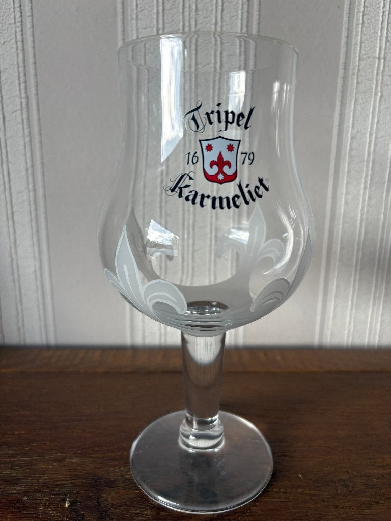 Set van 4 Originele Tripel Karmeliet Bierglazen, Ophalen of Verzenden, Zo goed als nieuw, Glas of Glazen, Overige merken