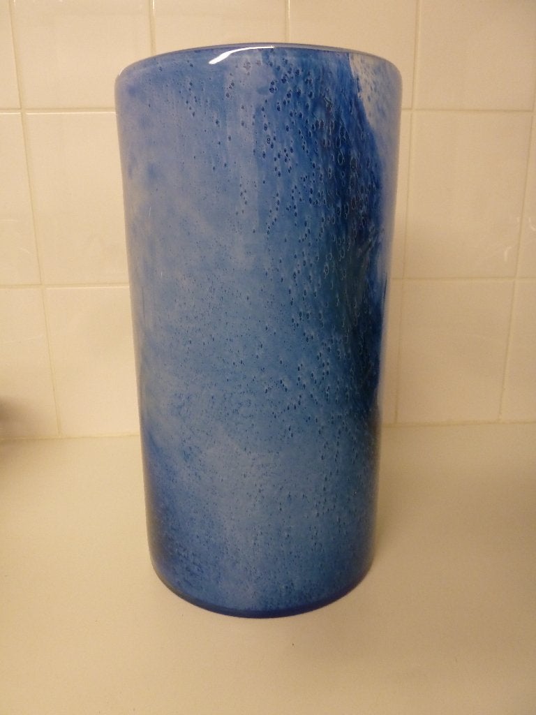 BLAUWE ZWAAR GLAZEN VAZEN INTRATUIN NIEUW, Blauw, Nieuw, Ophalen of Verzenden, Glas