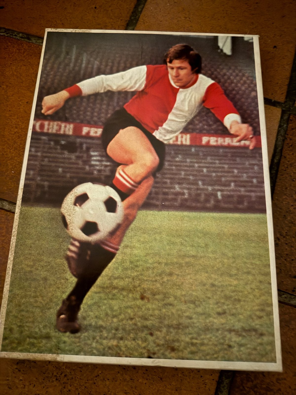 Unieke jaren '70 Feyenoord puzzel Rinus Israël compleet, Ophalen of Verzenden, Minder dan 500 stukjes, Gebruikt, Legpuzzel