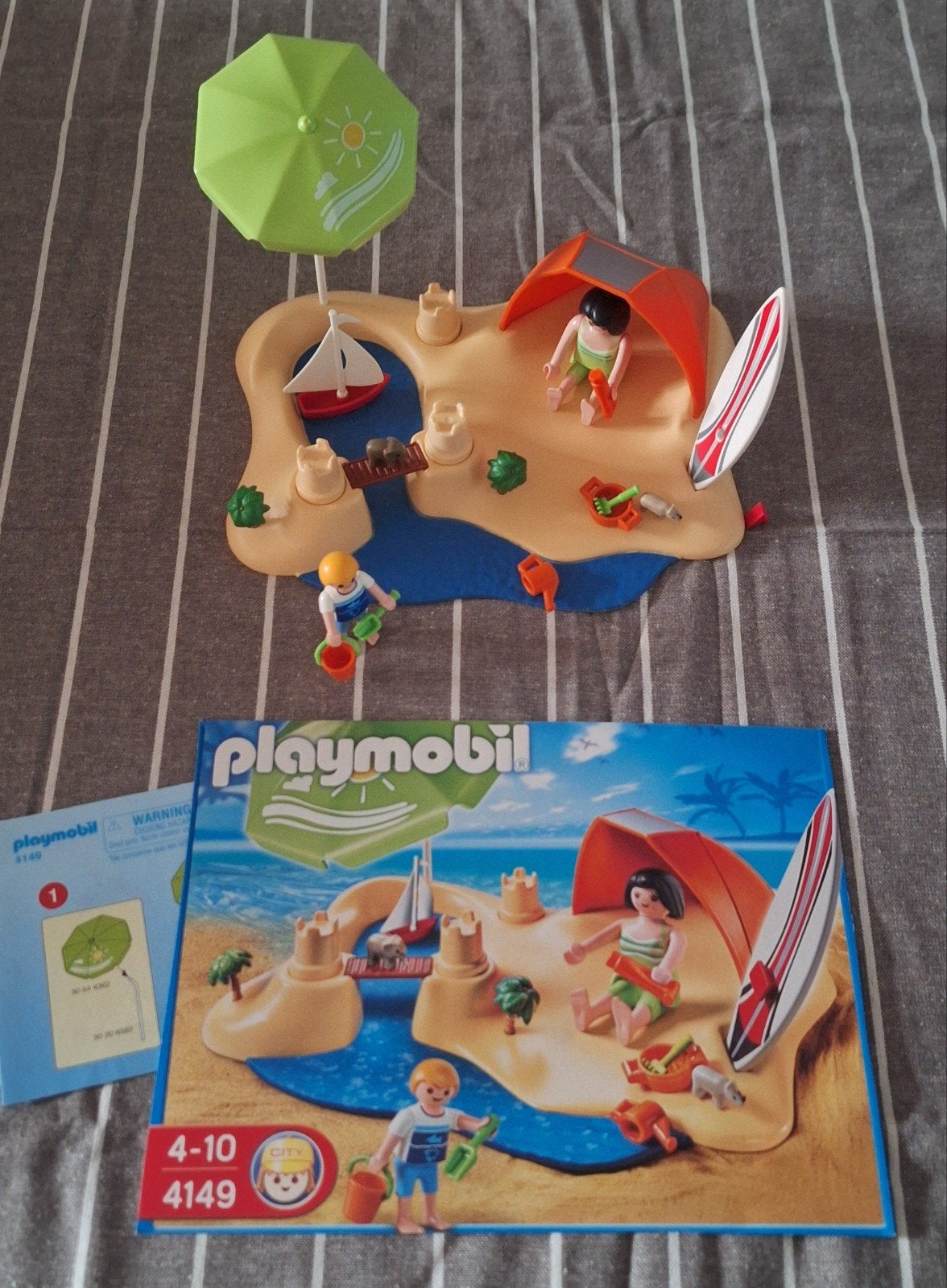 Playmobil Zomerpret Strandset 4149 met parasol en surfplank, Complete set, Overige typen, Ophalen of Verzenden, Summer fun