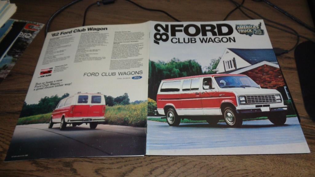 USA Folder  FORD  CLUB WAGON  1982, Verzenden, Nieuw, Ford