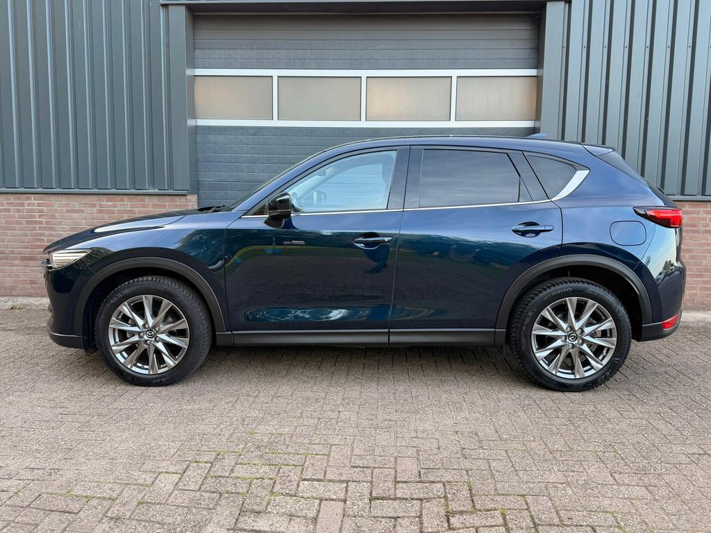 Mazda CX-5 2.5 SkyActiv-G 195PK Luxury trekhaak, leder, 360, Auto's, Mazda, 4 cilinders, 2000 kg, Blauw, Leder