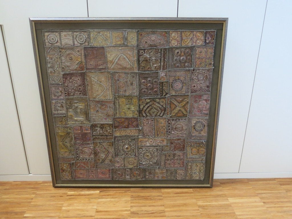 Indiase Kutch patchwork wandkleed, Ophalen, Nieuw