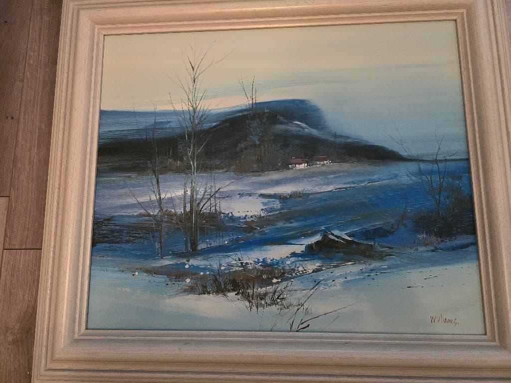 Olieverf Schilderij Winterlandschap Williams, Antiek en Kunst, Kunst | Schilderijen | Klassiek, Ophalen