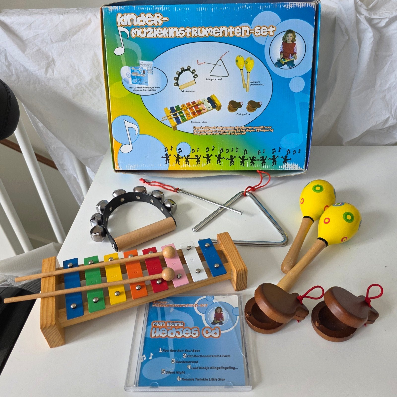 Kinder Muziekinstrumenten Set: o.a. Xylofoon, Castagnettes, Ophalen of Verzenden, Gebruikt, Ontdekken, Met geluid
