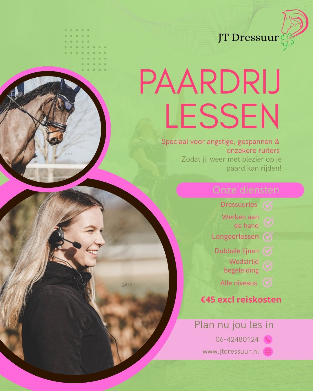 Paardrijlessen voor angstige, gespannen en onzekere ruiters!, Dieren en Toebehoren, Ophalen, Nieuw