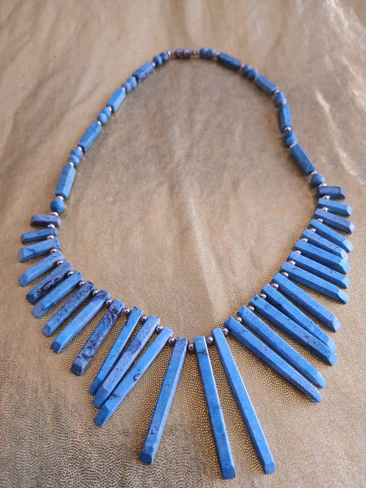 Jaspis ketting vintage, Ophalen of Verzenden, Zo goed als nieuw, Steen of Mineraal