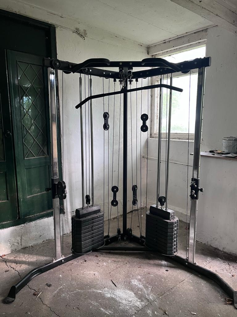 Verstelbare pulley met pullup bar, Ophalen, Gebruikt, Krachtstation, Armen