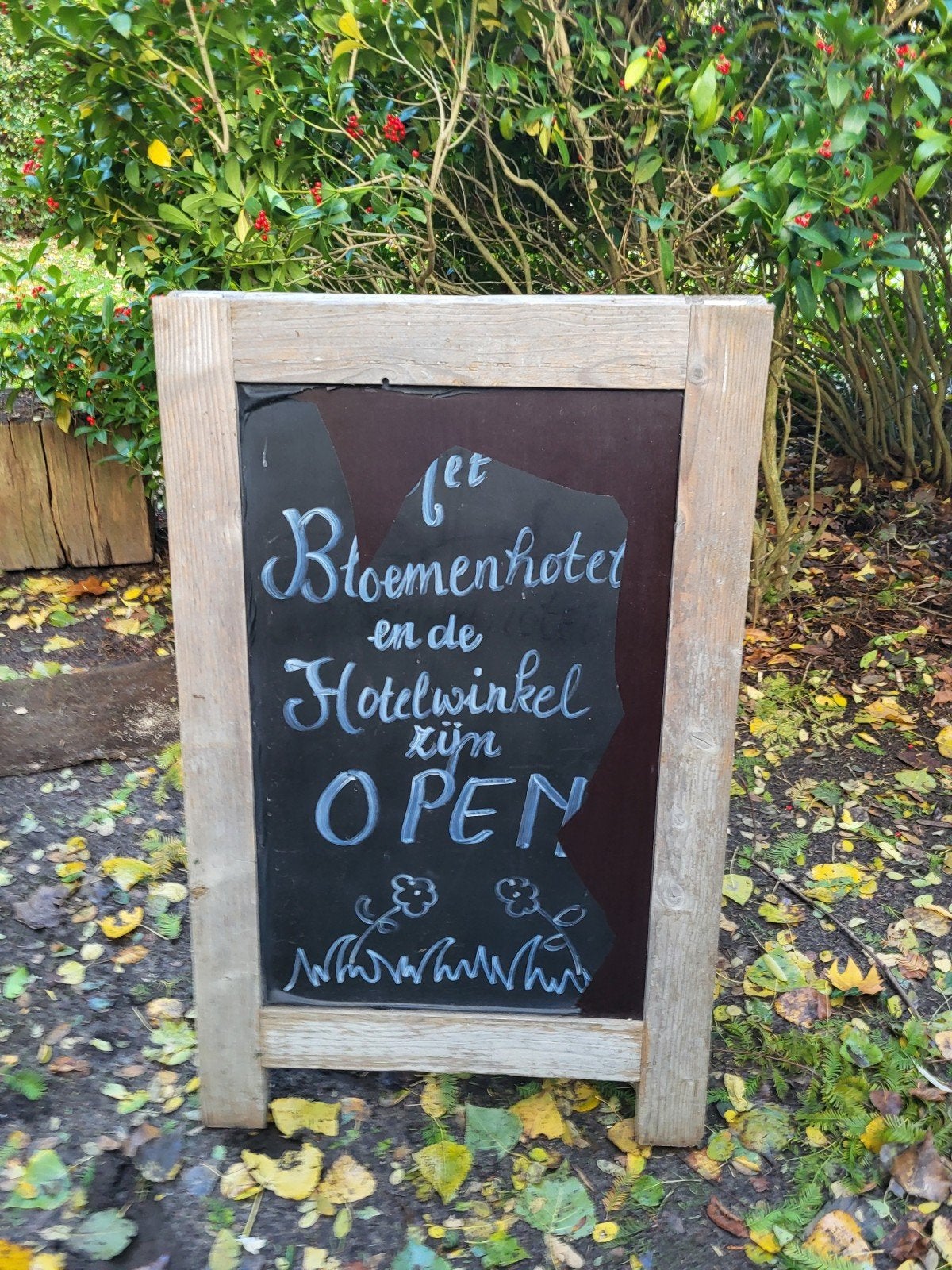 Krijtbord van steigerhout., Ophalen, Zo goed als nieuw