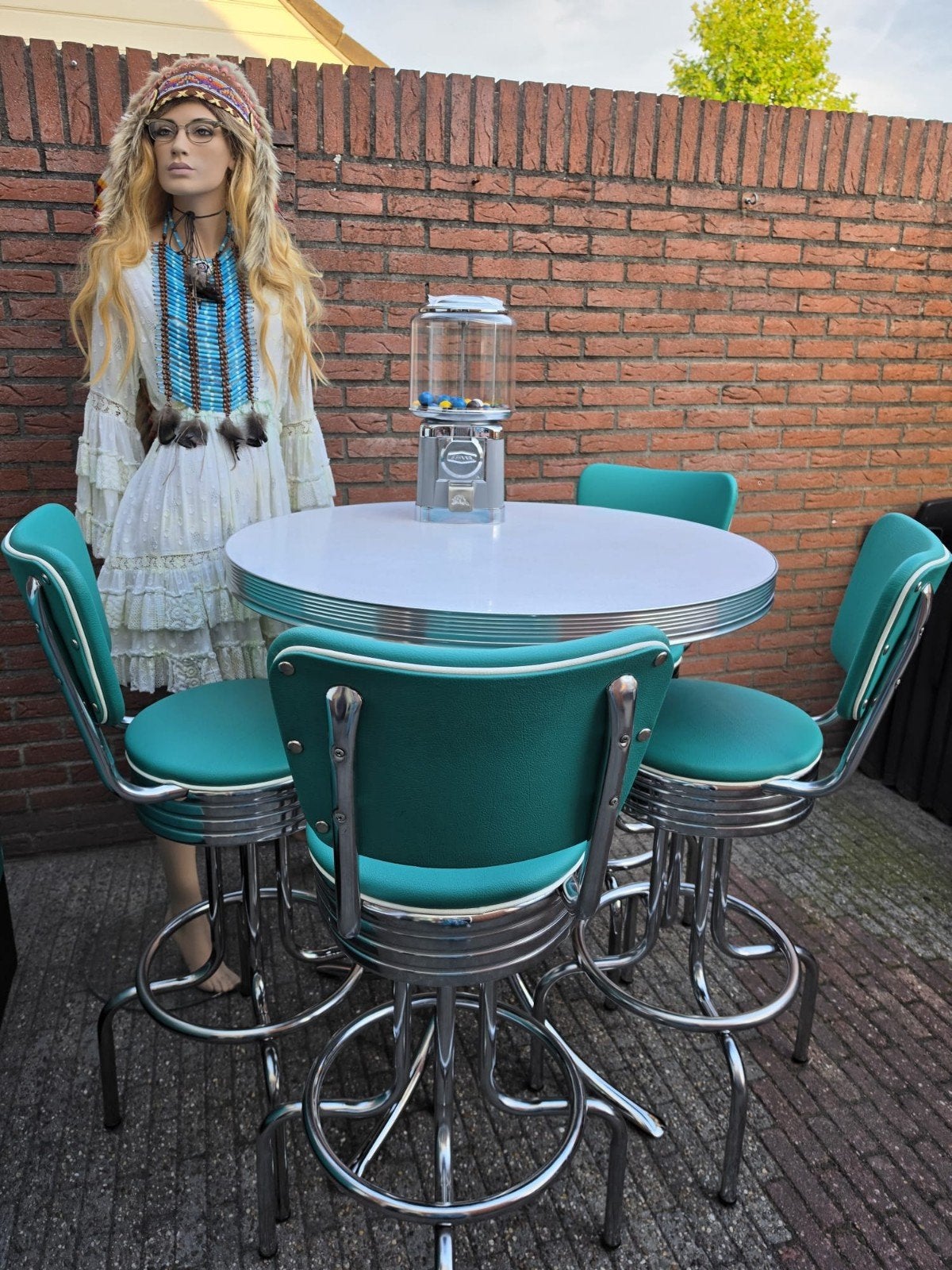 FIFTIES SIXTIES AMERIKAANSE BARKRUKKEN BEL AIR BARTAFEL, Huis en Inrichting, Ophalen, 5 krukken of meer, 60 tot 90 cm, Met voetsteun